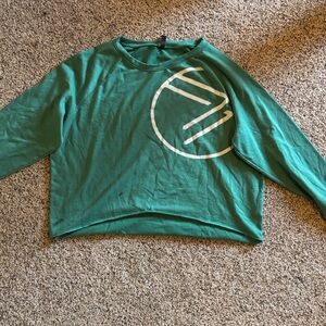 Green Long Sleeve Shirt with White Logo Savvi